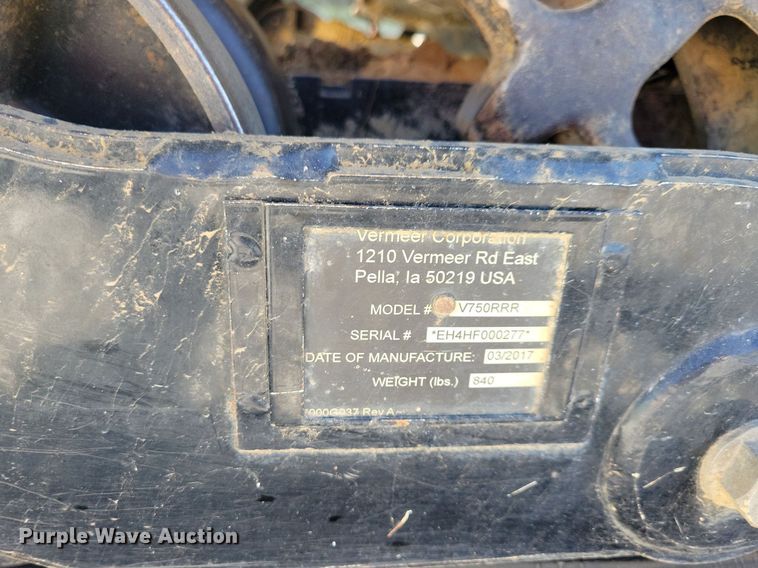 image for item LO9827 2017 Vermeer RTX750  trencher