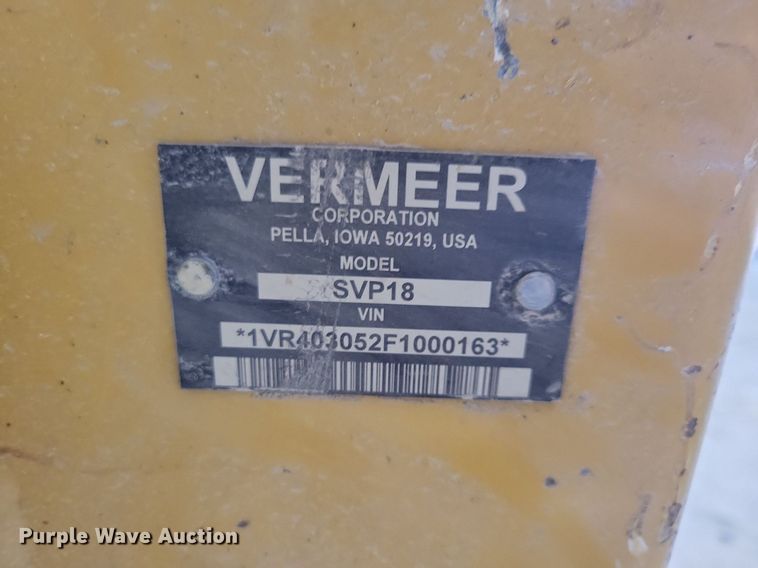 image for item LO9835 2015 Vermeer SVP18  compact utility loader vibratory plow