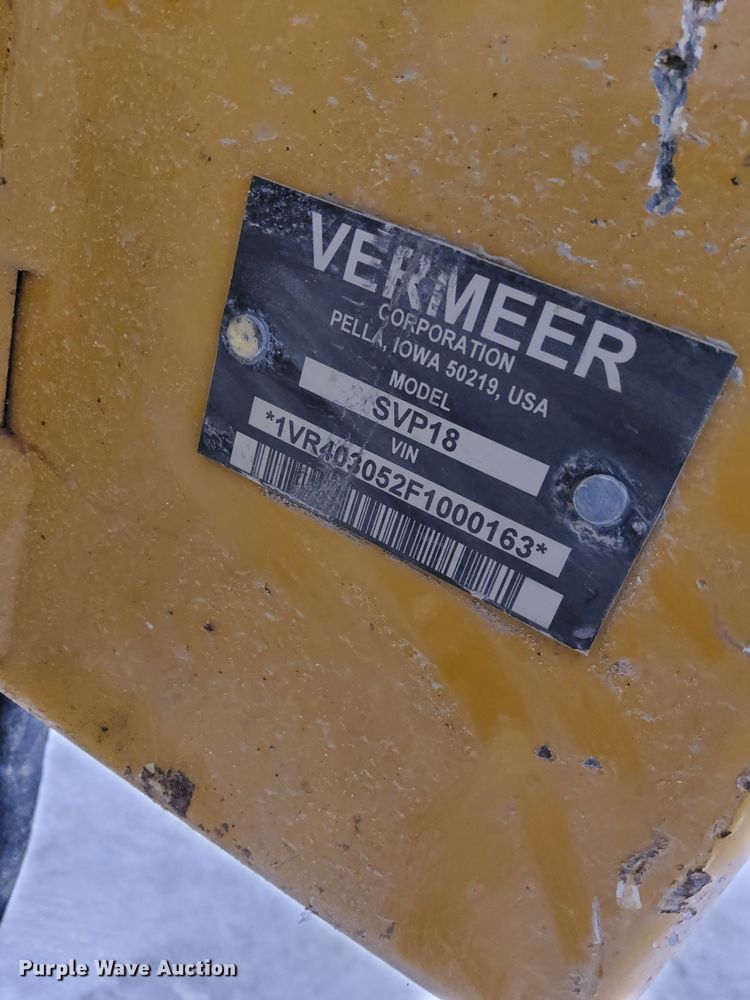image for item LO9835 2015 Vermeer SVP18  compact utility loader vibratory plow