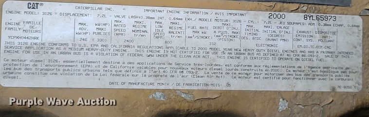 image for item LO9840 2000  Sterling L7500  vacuum truck