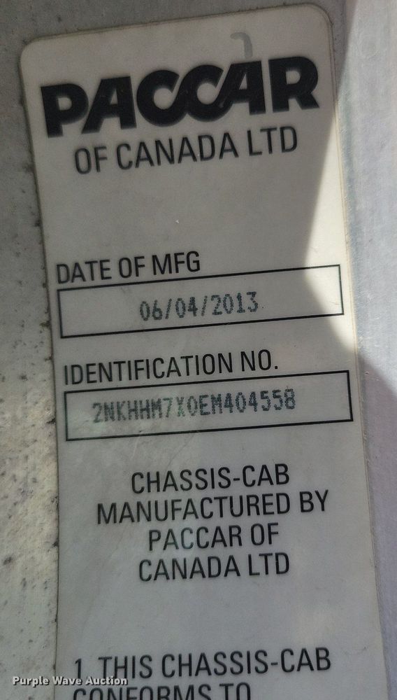 image for item LO9947 2014 Kenworth T370  truck cab and chassis