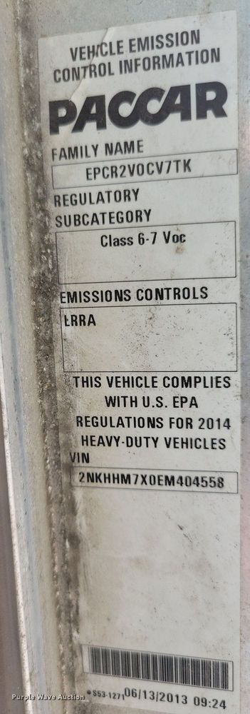 image for item LO9947 2014 Kenworth T370  truck cab and chassis