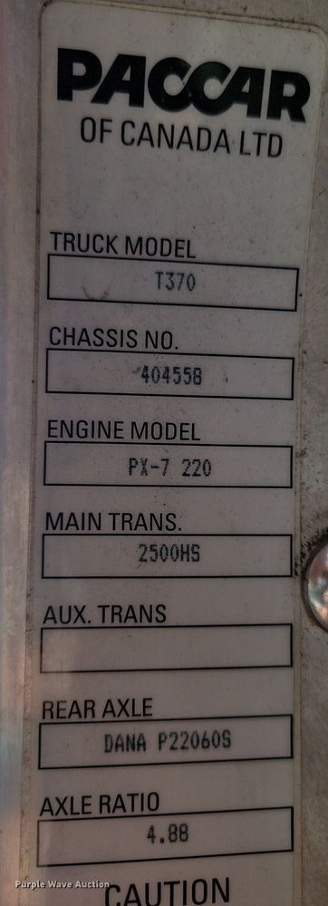 image for item LO9947 2014 Kenworth T370  truck cab and chassis