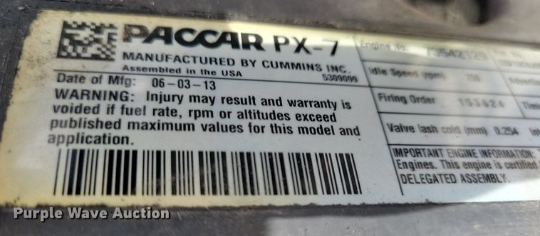 image for item LO9948 2014 Kenworth T370  truck cab and chassis