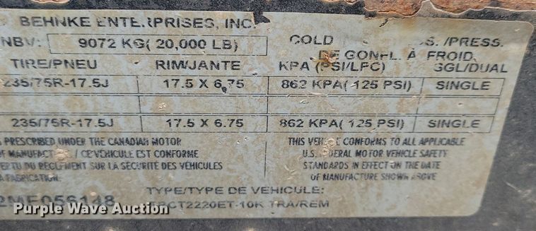 image for item LO9960 2021 B-B Trailers TBCT2220ET-10K  tilt deck equipment trailer