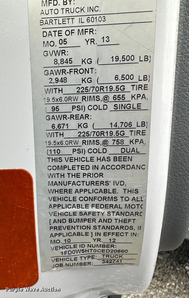 image for item LV9060 2012 Ford F550 Super Duty  Crew Cab utility / service truck