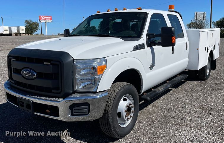 image for item LV9108 2014 Ford F350  Crew Cab utility bed pickup truck