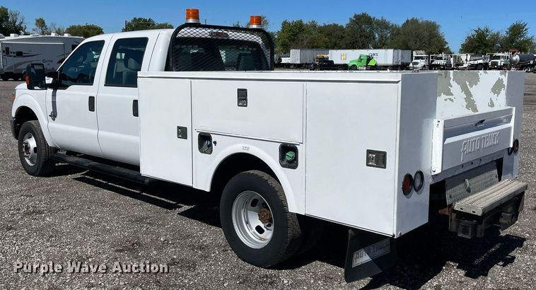 image for item LV9108 2014 Ford F350  Crew Cab utility bed pickup truck