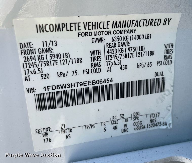 image for item LV9108 2014 Ford F350  Crew Cab utility bed pickup truck