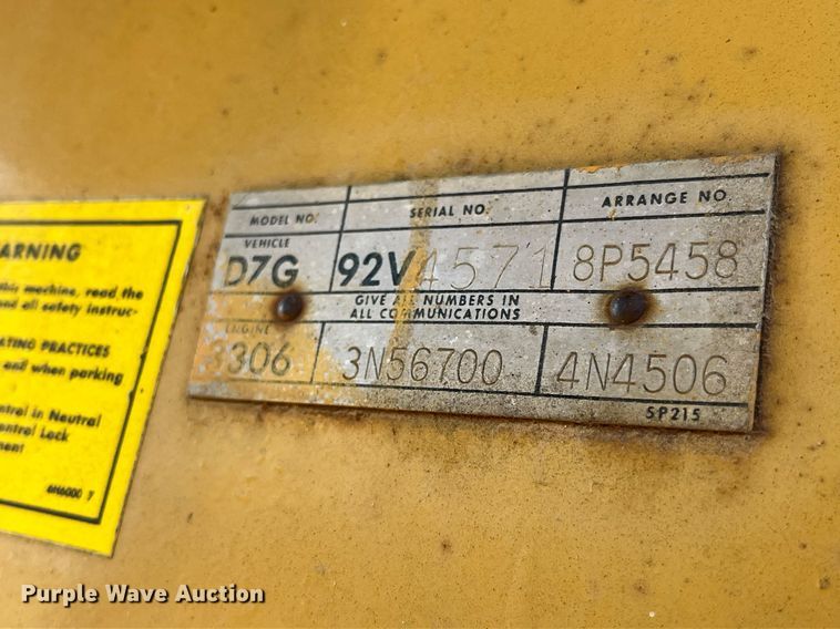 image for item MG9509 1977 Caterpillar D7G  dozer