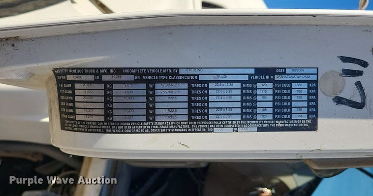 image for item MJ9485 2007 Sterling  ready mix truck