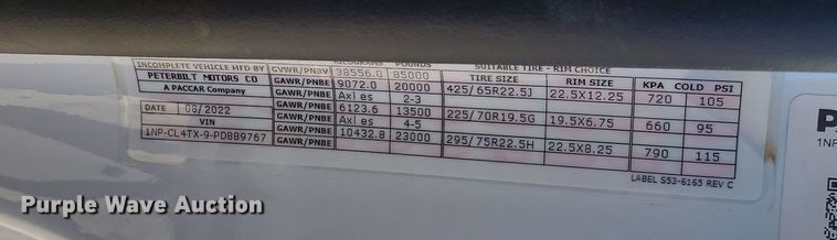 image for item MJ9502 2023 Peterbilt 567  dump truck