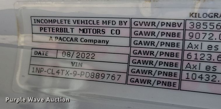 image for item MJ9502 2023 Peterbilt 567  dump truck