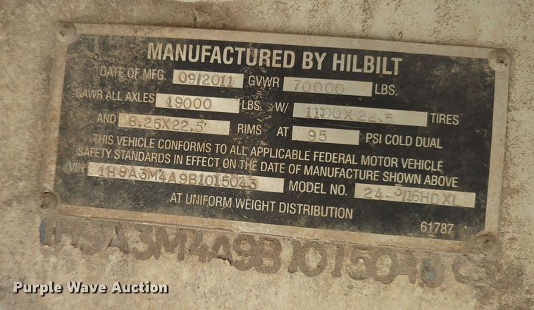 image for item MX9477 2011 Hilbilt  end dump trailer