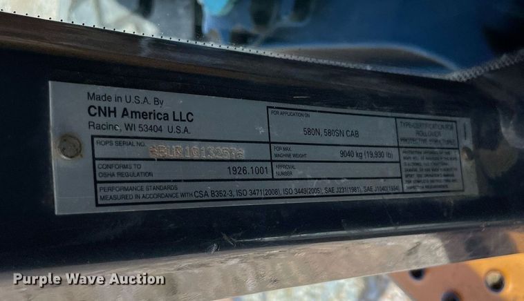 image for item NA9672 2013 Case 580N  backhoe