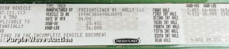 image for item NI9105 2009 Freightliner Business Class M2  dump truck
