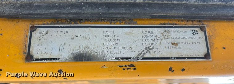 image for item NI9123 1997 JCB 416B  wheel loader