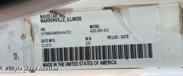 image for item NI9126 2011 International DuraStar 4300  Dump Flat Bed Truck