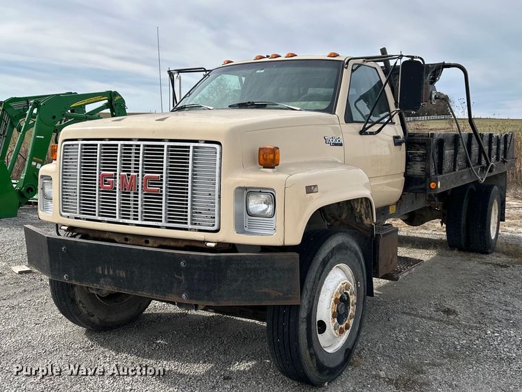image for item NL9087 1990 GMC TopKick  dump flatbed truck
