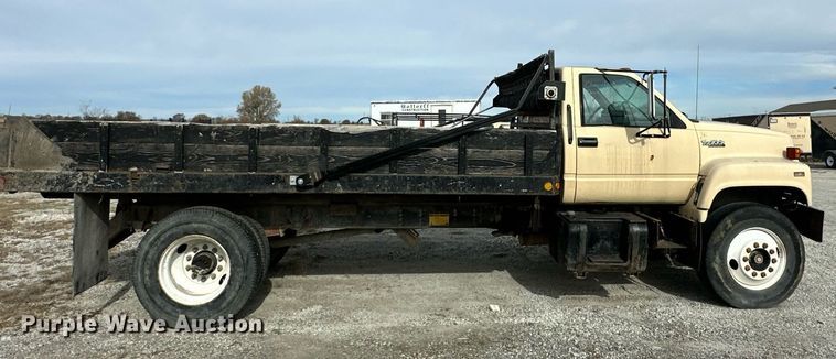 image for item NL9087 1990 GMC TopKick  dump flatbed truck