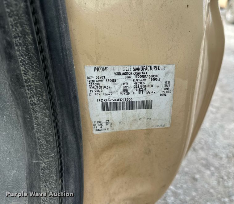 image for item NL9089 2003 Ford F450 Super Duty XL  dump flatbed truck