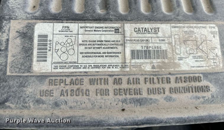 image for item NL9090 1998 Chevrolet 2500  pickup truck cab and chassis