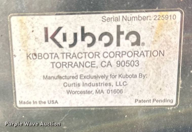 image for item NL9202 Kubota  snow plow