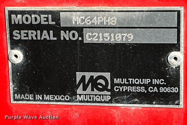image for item NO9316 Multiquip MC64PH8  cement Mixer