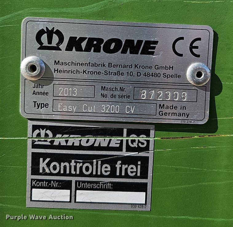 image for item NP9010 2013 Krone Easy Cut 3200CV  disc mower
