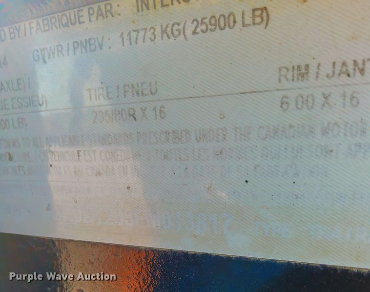 image for item NP9013 2015 Interstate 20DT  equipment trailer