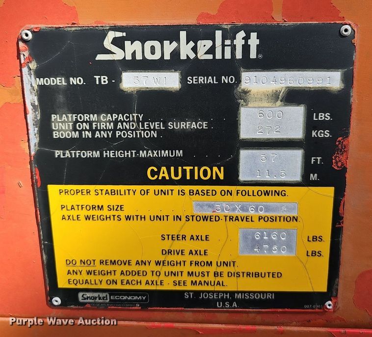 image for item NP9015 Snorkel 37WI  boom lift