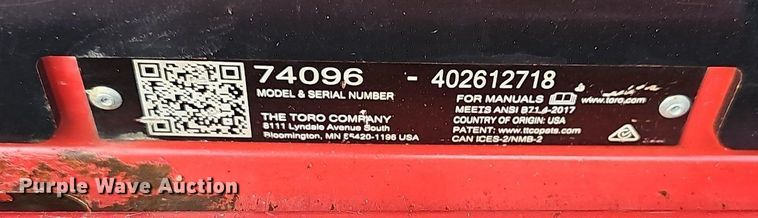 image for item NP9018 Toro 74096  ZTR lawn mower