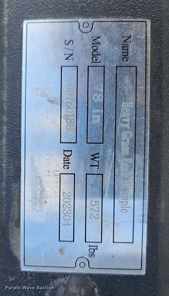 image for item NP9020 2023 Heavy Grass  78" W skid steer grapple bucket