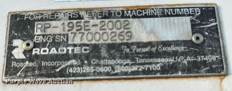 image for item NQ9470 2011 Roadtec RP-195E  paver