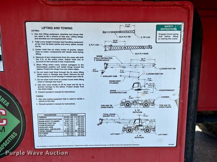 image for item NQ9946 2006 Link-Belt RTC8065 Series II  crane