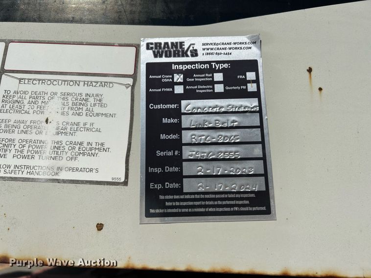 image for item NQ9946 2006 Link-Belt RTC8065 Series II  crane