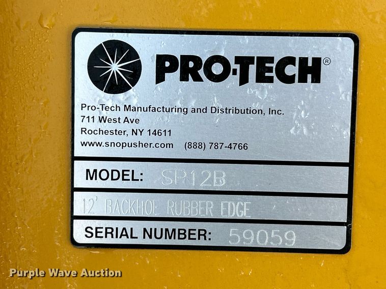 image for item NQ9976 Pro-Tech SP12B  snow pusher backhoe attachment