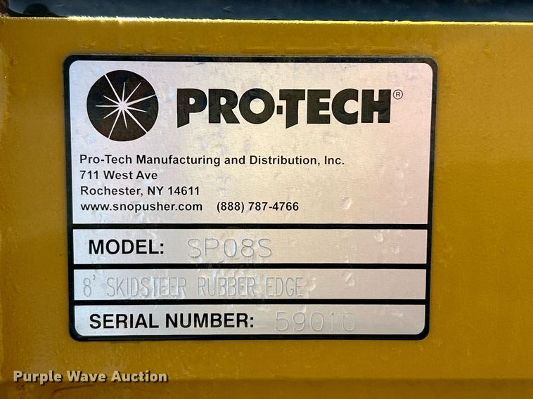 image for item NQ9977 Pro-Tech SPO8S  skid steer snow pusher