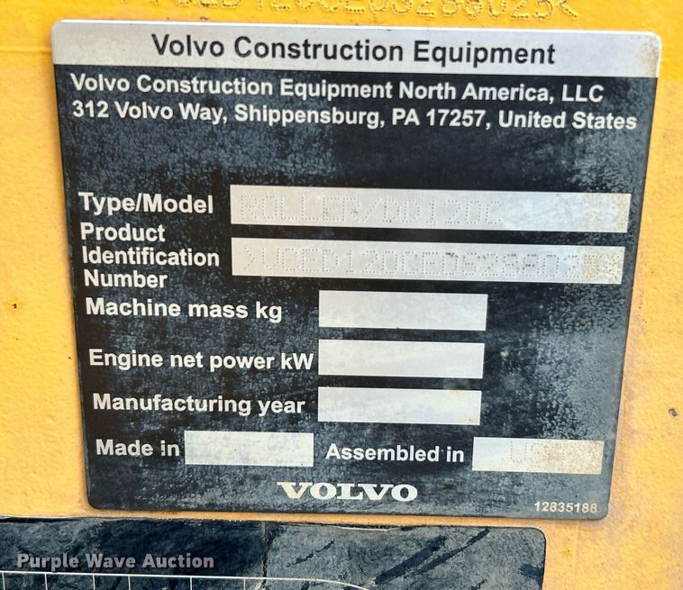 image for item NR9278 2017 Volvo DD120C  double drum roller