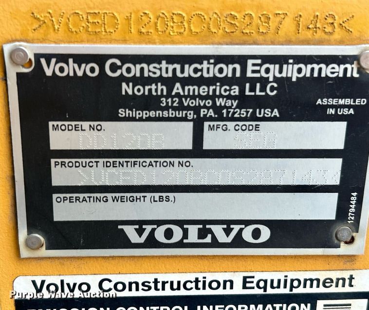 image for item NR9279 2016 Volvo DD120B  double drum roller