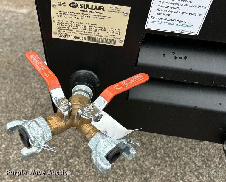 image for item NR9291 2023 Sullair 185D  air compressor