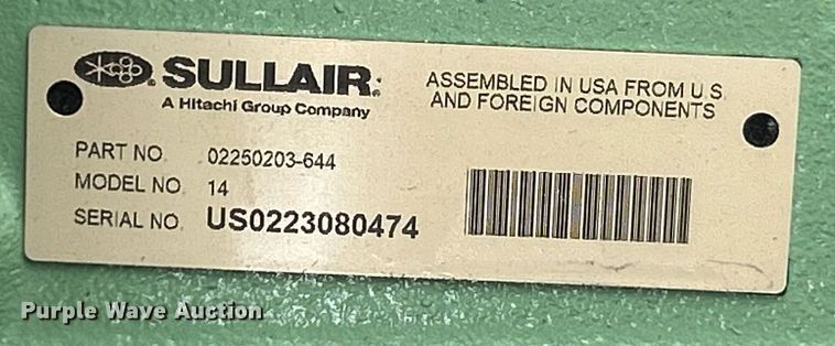 image for item NR9291 2023 Sullair 185D  air compressor