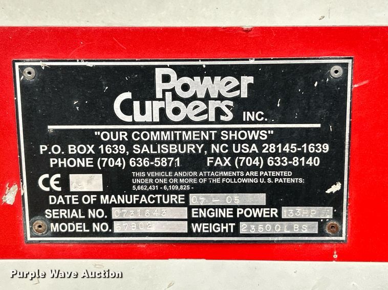 image for item NR9296 2005 Power Curbers 5700-B Super  concrete curb machine
