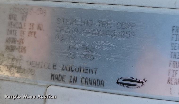 image for item OG9518 2000 Sterling L-Line  dump truck