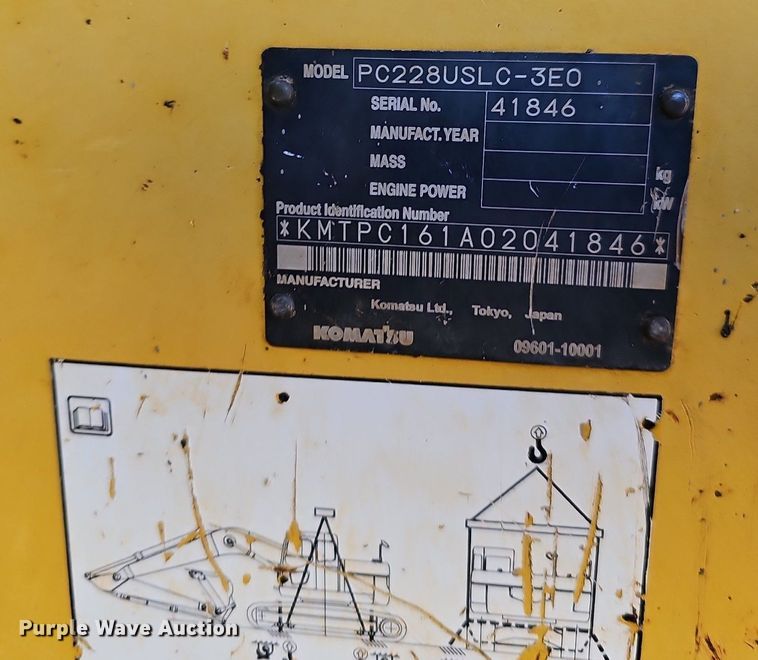 image for item OG9540 2009 Komatsu PC228USLC-3E0  excavator