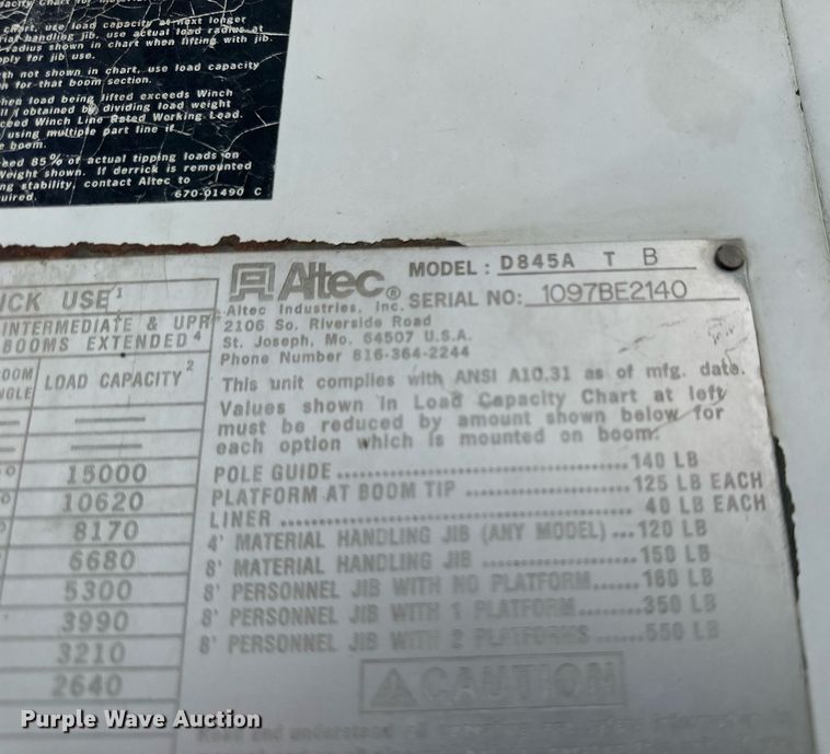 image for item OK9025 1998 GMC C7500  crane truck