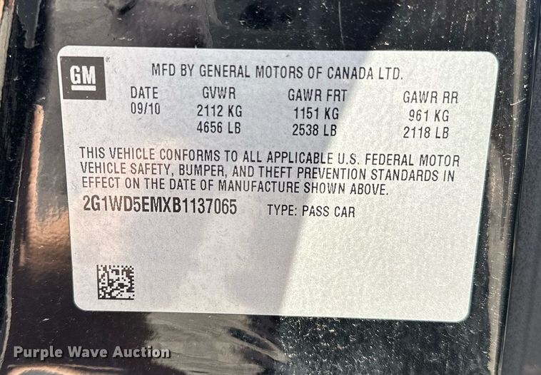 image for item DP3180 2011 Chevrolet Impala Police