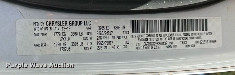 image for item DP3200 2014 Dodge Ram 1500  Crew Cab pickup truck