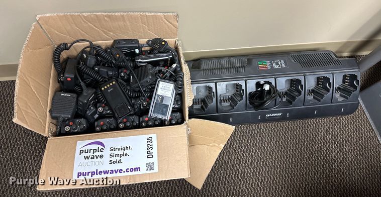 image for item DP3235 Approximately (22) Harris P7300 hand held two-way radios with speaker  mics