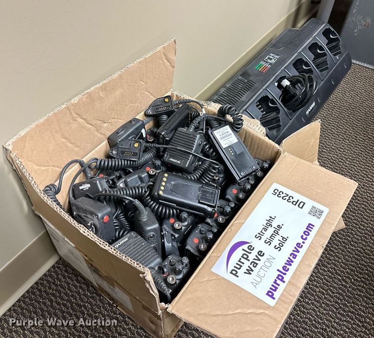 image for item DP3235 Approximately (22) Harris P7300 hand held two-way radios with speaker  mics